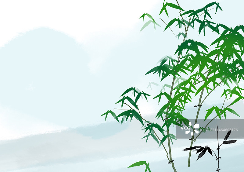 水墨风景插画背景图片素材