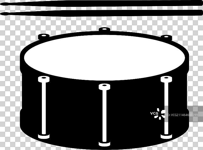 军鼓黑白剪影图标设计图片素材