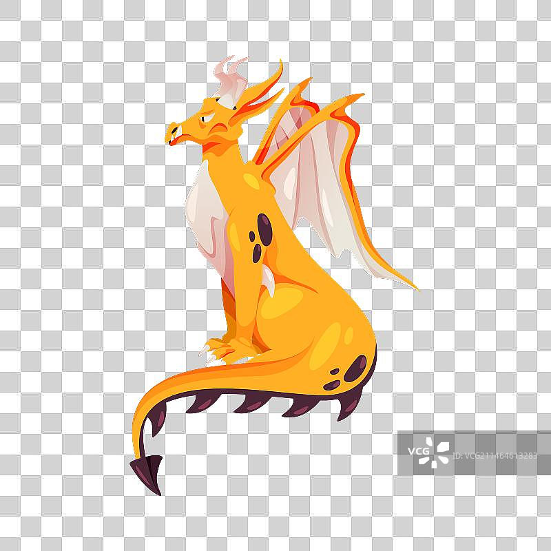 带尖尾巴的龙童话古代动物图片素材