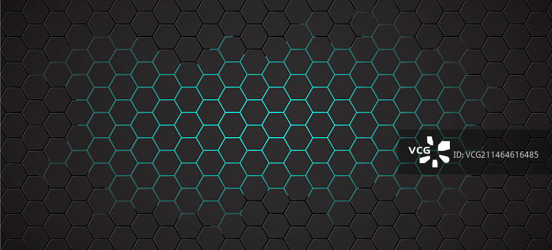 黑色蓝色蜂窝六边形抽象背景图片素材