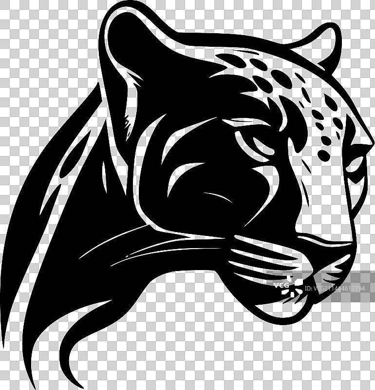 黑白美洲豹图标图片素材