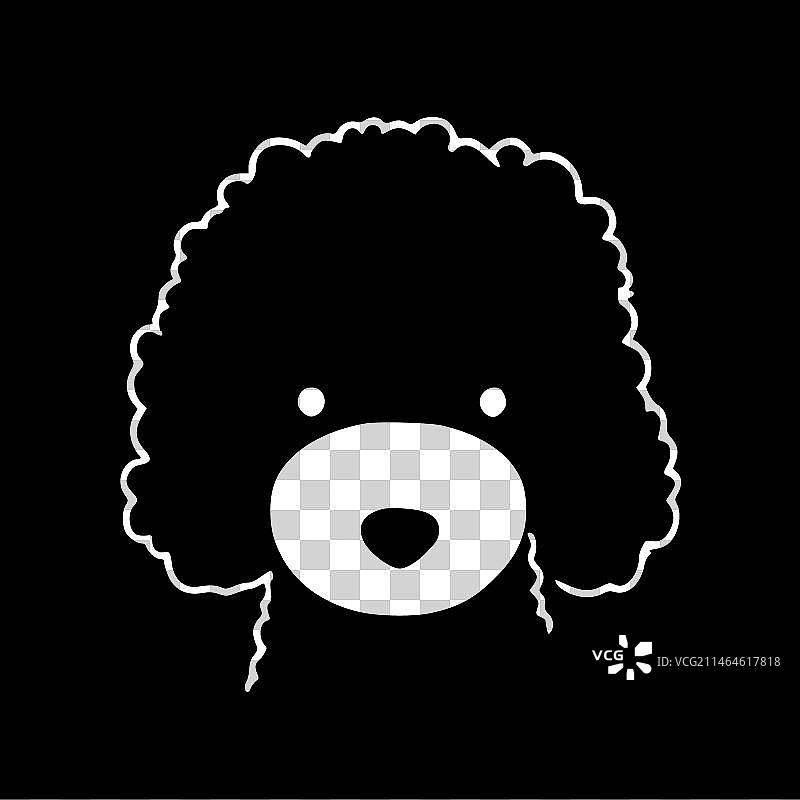 黑色和白色贵宾犬隔离图标图片素材