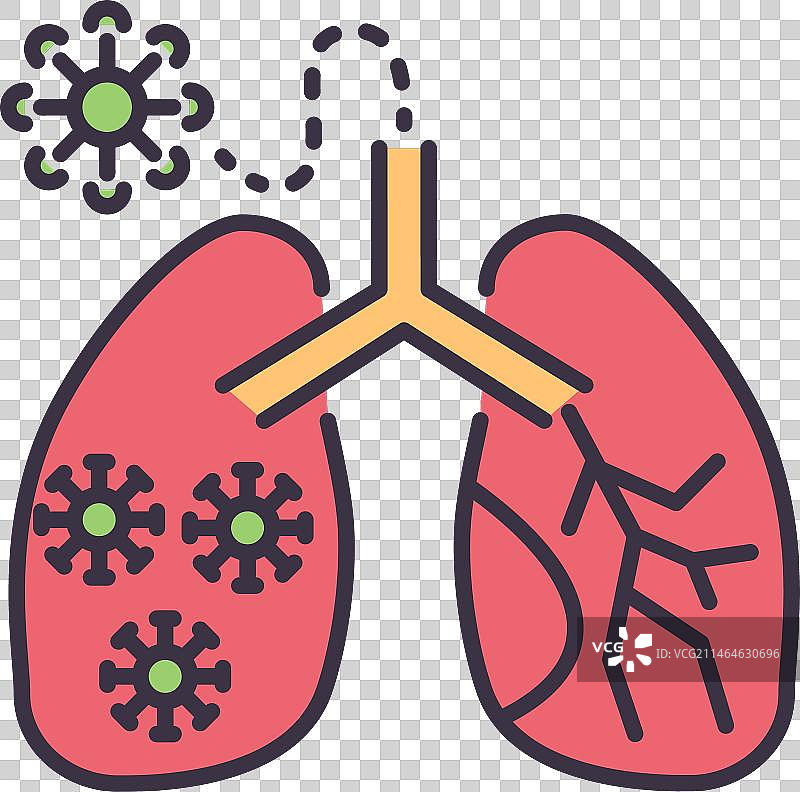 肺部感染相关图标图片素材