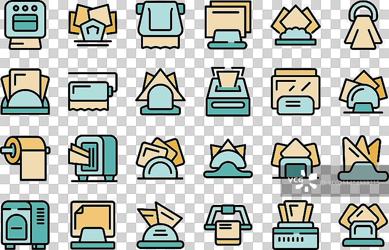 彩色餐巾纸架图标合集图片素材