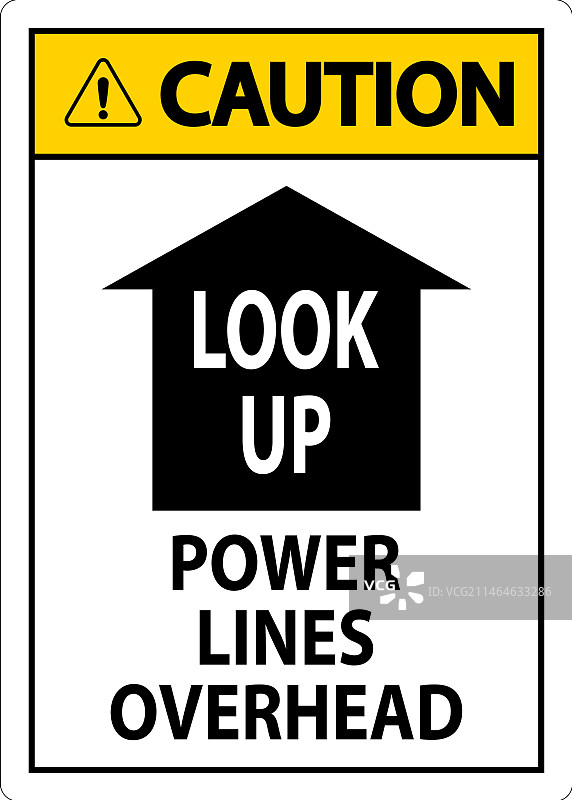 电气安全标志：注意上方电源图片素材