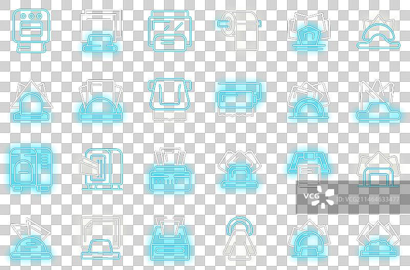 餐巾架图标霓虹灯效果图片素材