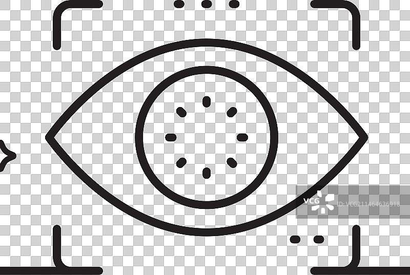 视网膜扫描连续线条图标图片素材