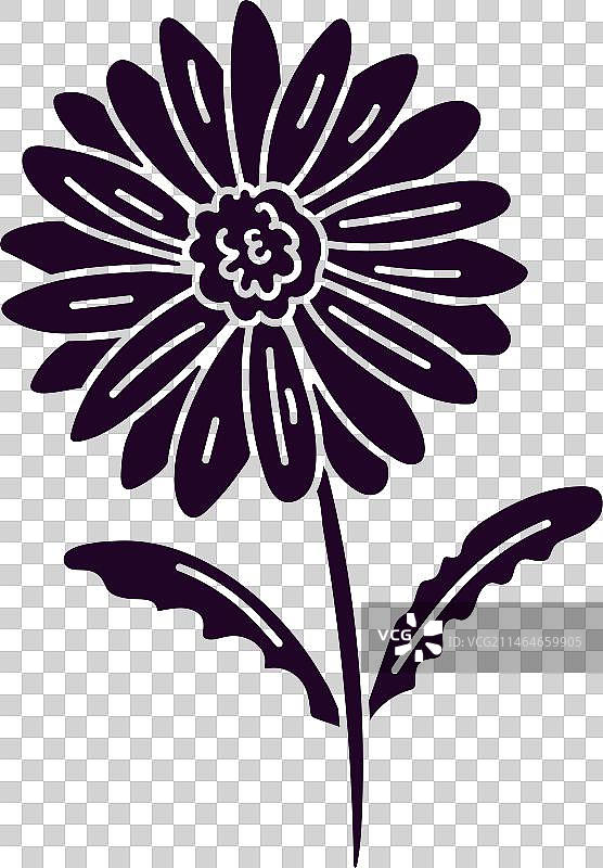 雏菊花剪影图片素材