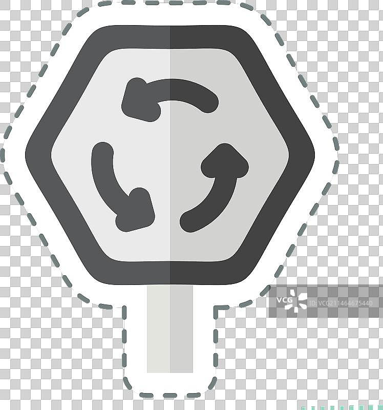 与道路标志相关的环岛线条贴纸图片素材