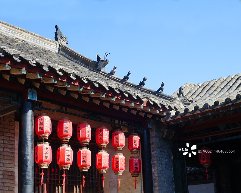 潍坊十笏园 古建灯笼 为你祈福图片素材