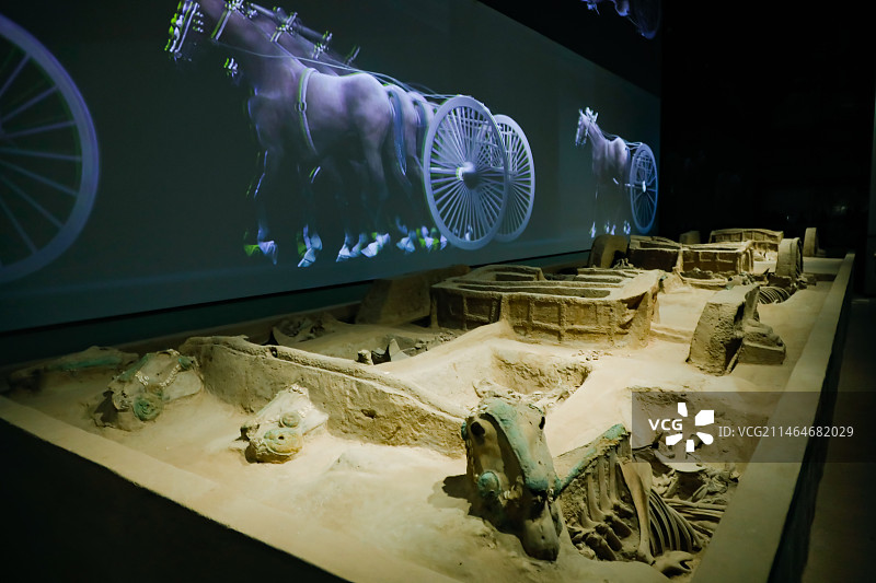 西周时期高青陈庄遗址车马坑  山东博物馆馆藏图片素材