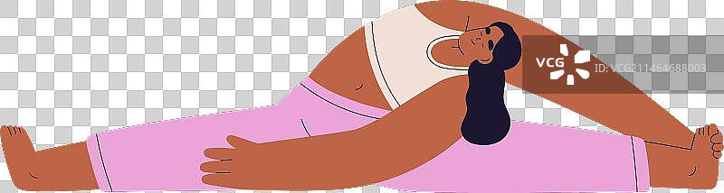 女孩做哈奴曼式瑜伽图片素材