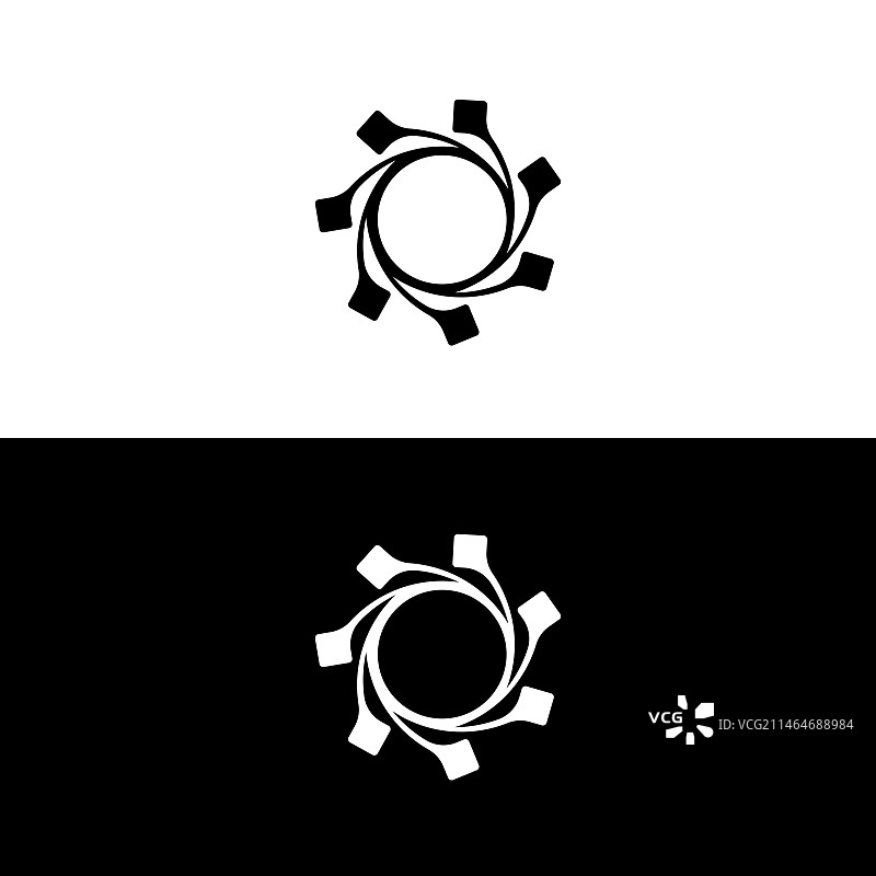 黑白圆标志模板设计图片素材