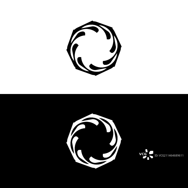 黑白圆标志模板设计图片素材