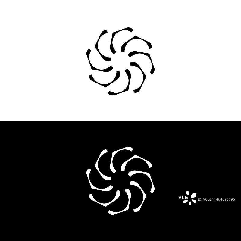 黑白圆标志模板设计图片素材