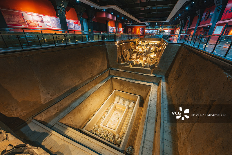 国宝单位，河南省郑州市新郑市——郑国车马坑遗址博物馆（郑公中字型大墓）图片素材