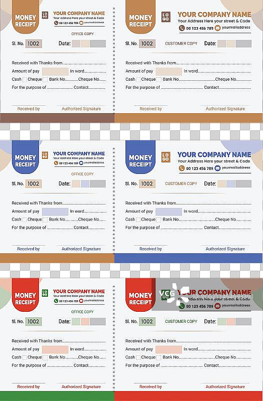 专业现代的收款凭证模板图片素材