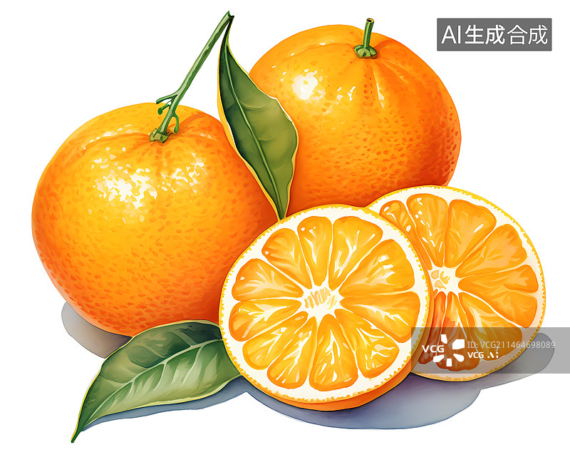 【AI数字艺术】橙子插画图片素材