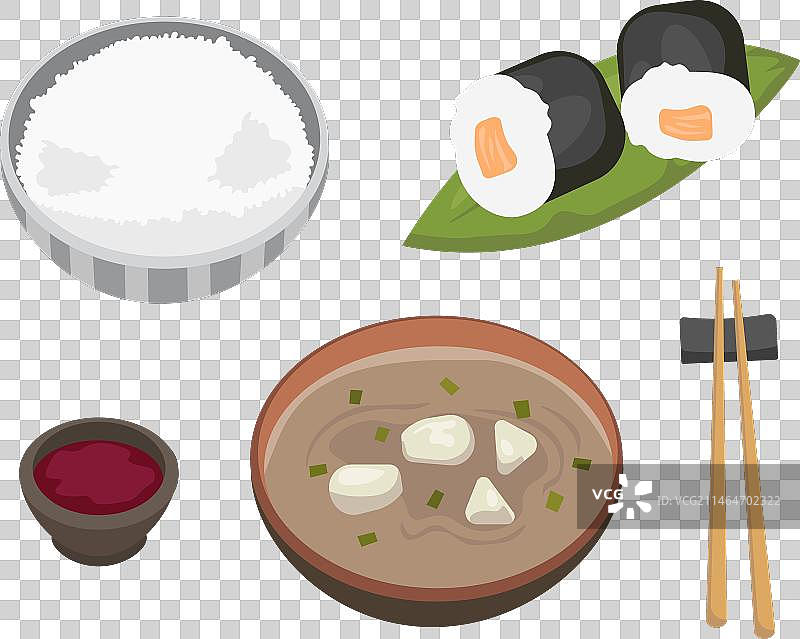 日式传统早餐套餐图片素材