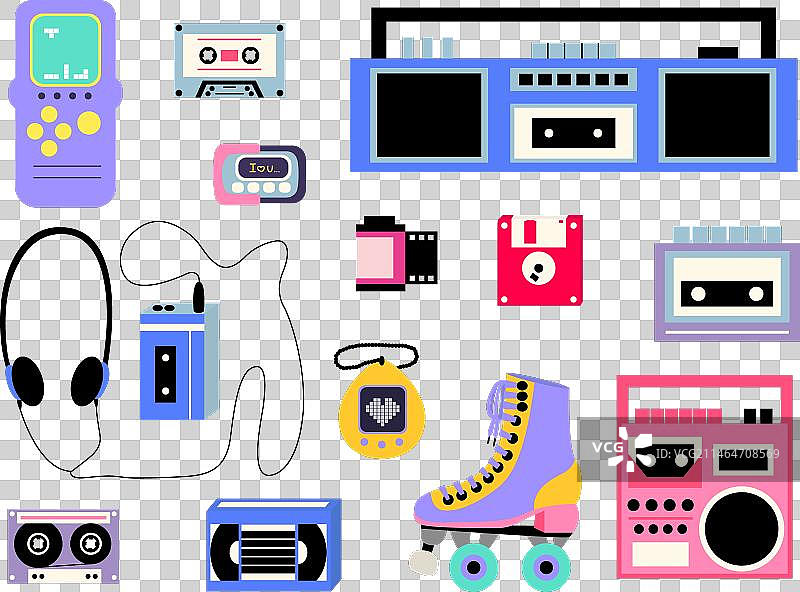 经典 80、90 年代小玩意合集图片素材
