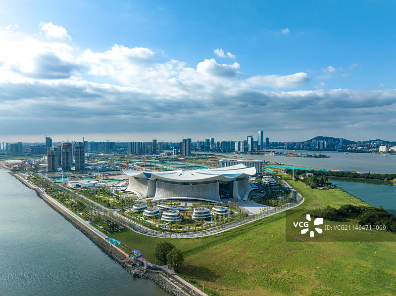 航拍广州南沙IFF国际金融论坛图片素材