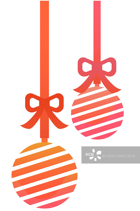 圣诞节蝴蝶结雪球装饰插画图片素材