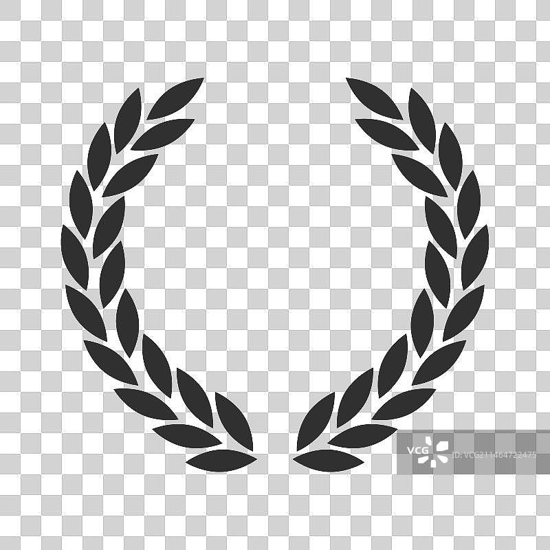 月桂花环黑色剪影装饰元素图片素材