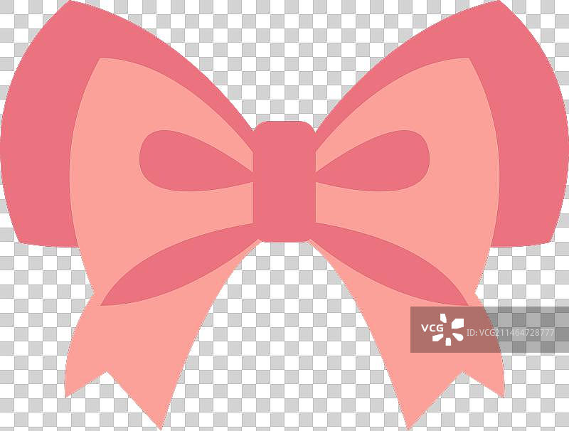 双褶边蝴蝶结扁平设计图片素材