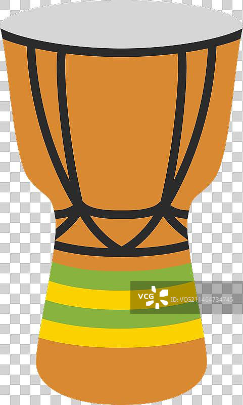非洲金贝鼓扁平设计图片素材