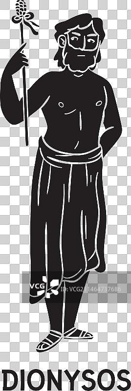 手绘黑色酒神狄俄尼索斯图片素材