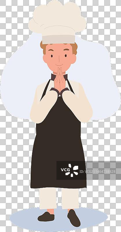 年轻儿童厨师介绍自己图片素材