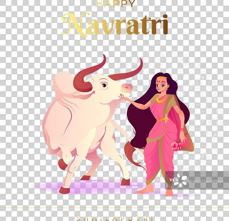 Navratri节概念：女神Shailaputri图片素材