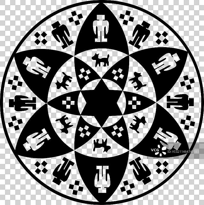 亚瓦派-普雷斯科特部落的印第安旗帜徽章图片素材