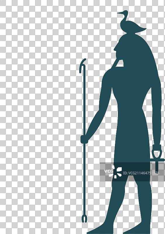 埃及神祇：盖布剪影图片素材