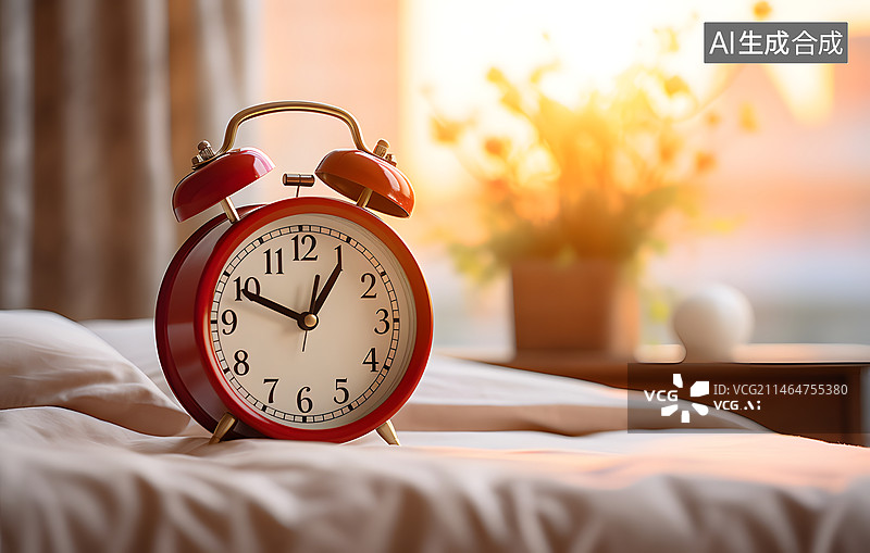 【AI数字艺术】桌子上的时钟特写镜头图片素材