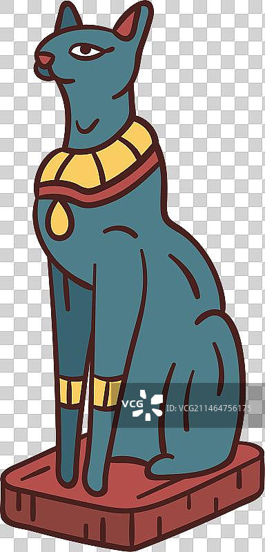 手绘埃及神祇贝斯特符号图片素材