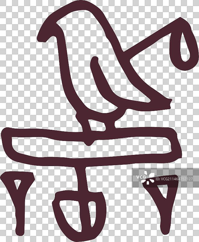 埃及鸟类象形文字符号图片素材