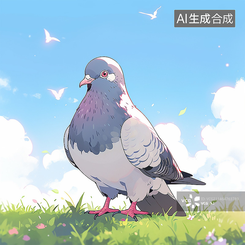 【AI数字艺术】鸽子漫画风格图片素材