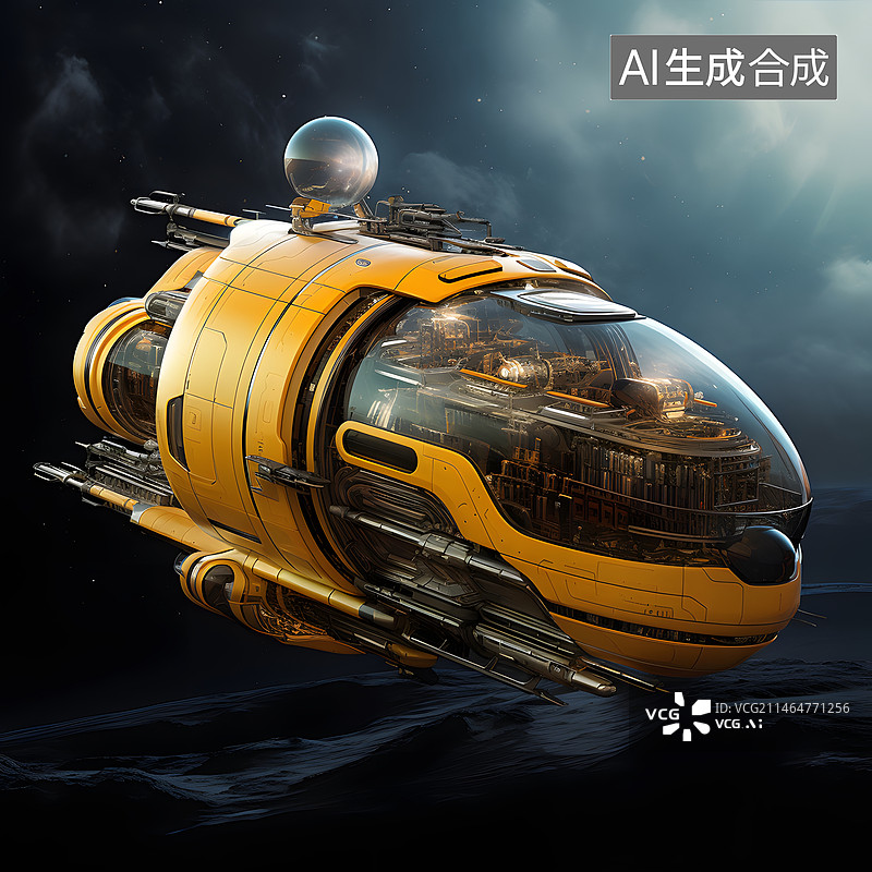 【AI数字艺术】未来飞船创意概率飞行器图片素材