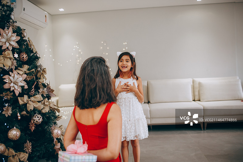 母女在巴西米纳斯吉拉斯州贝洛奥里藏特庆祝生日图片素材