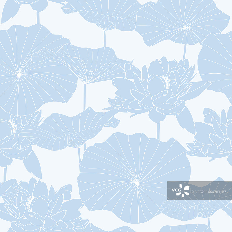 莲花无缝图案背景图片素材