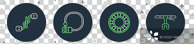 自行车锁、滚珠轴承和脚踏板图片素材