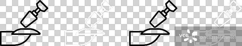美甲铣刀隔离线条图标图片素材