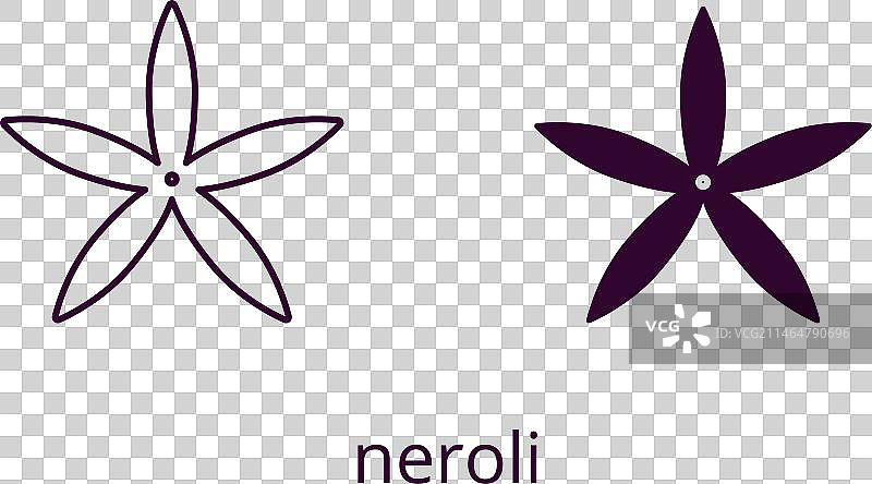 橙花图标线条可编辑描边和轮廓图片素材