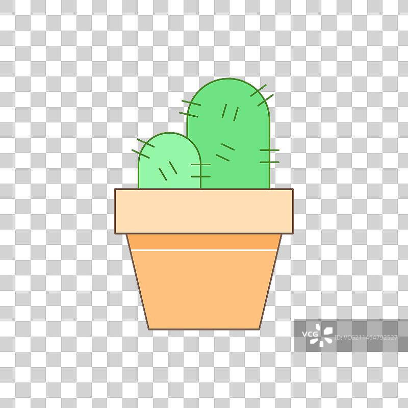 一盆仙人掌插画元素图片素材