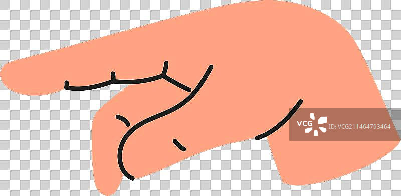 美国手语字母P扁平设计图片素材