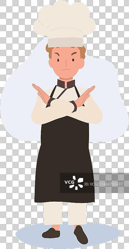 可爱的小厨师拒绝食物图片素材