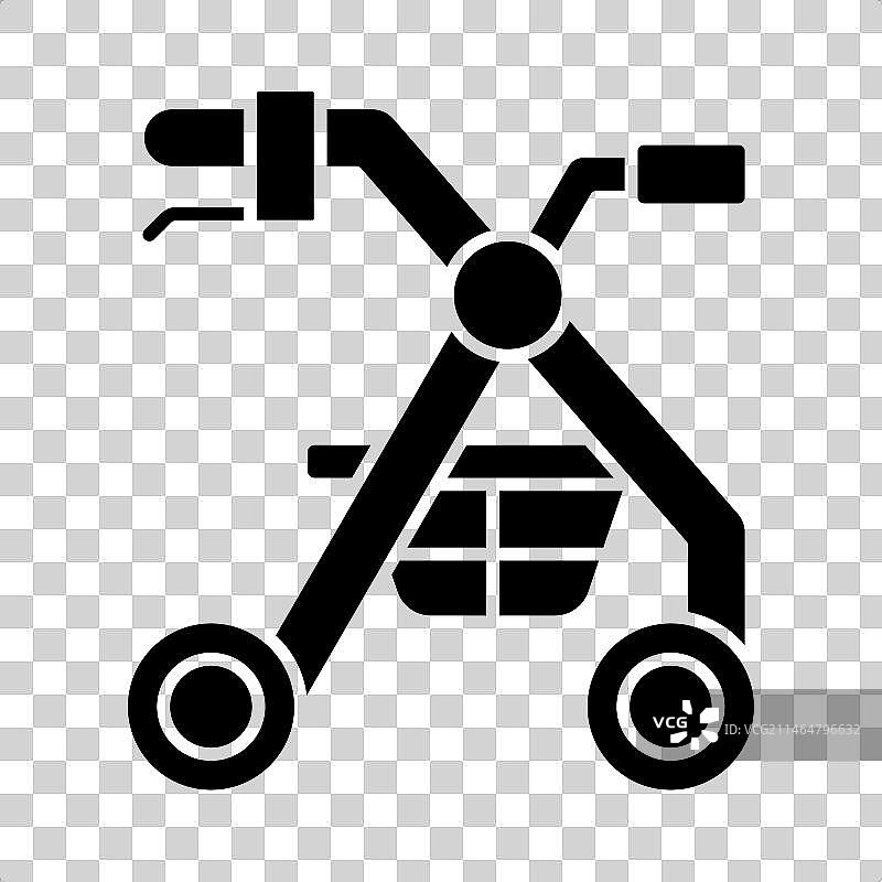 2D简约黑色字形助行器图标图片素材