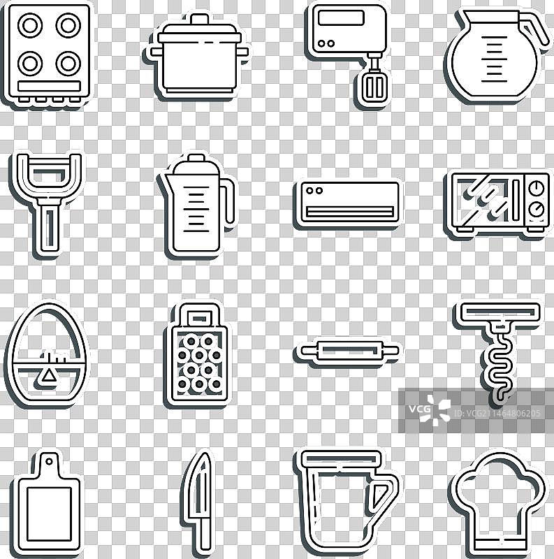 厨师帽、红酒开瓶器和微波炉图片素材