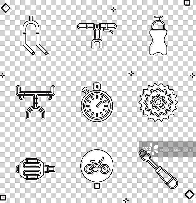 自行车前叉车把运动水壶配件套装图片素材